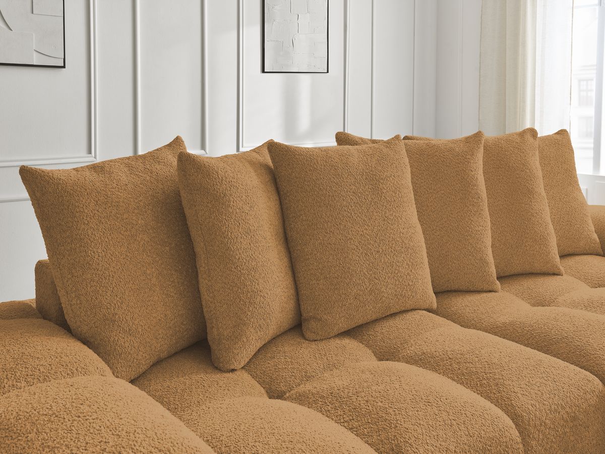 Canapé droit fixe 3 places ANAKIN tissu bouclette