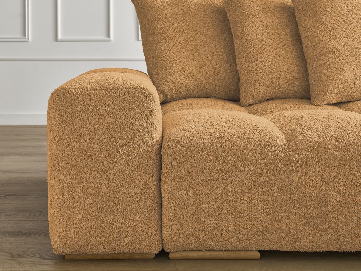 Canapé droit fixe 3 places ANAKIN tissu bouclette