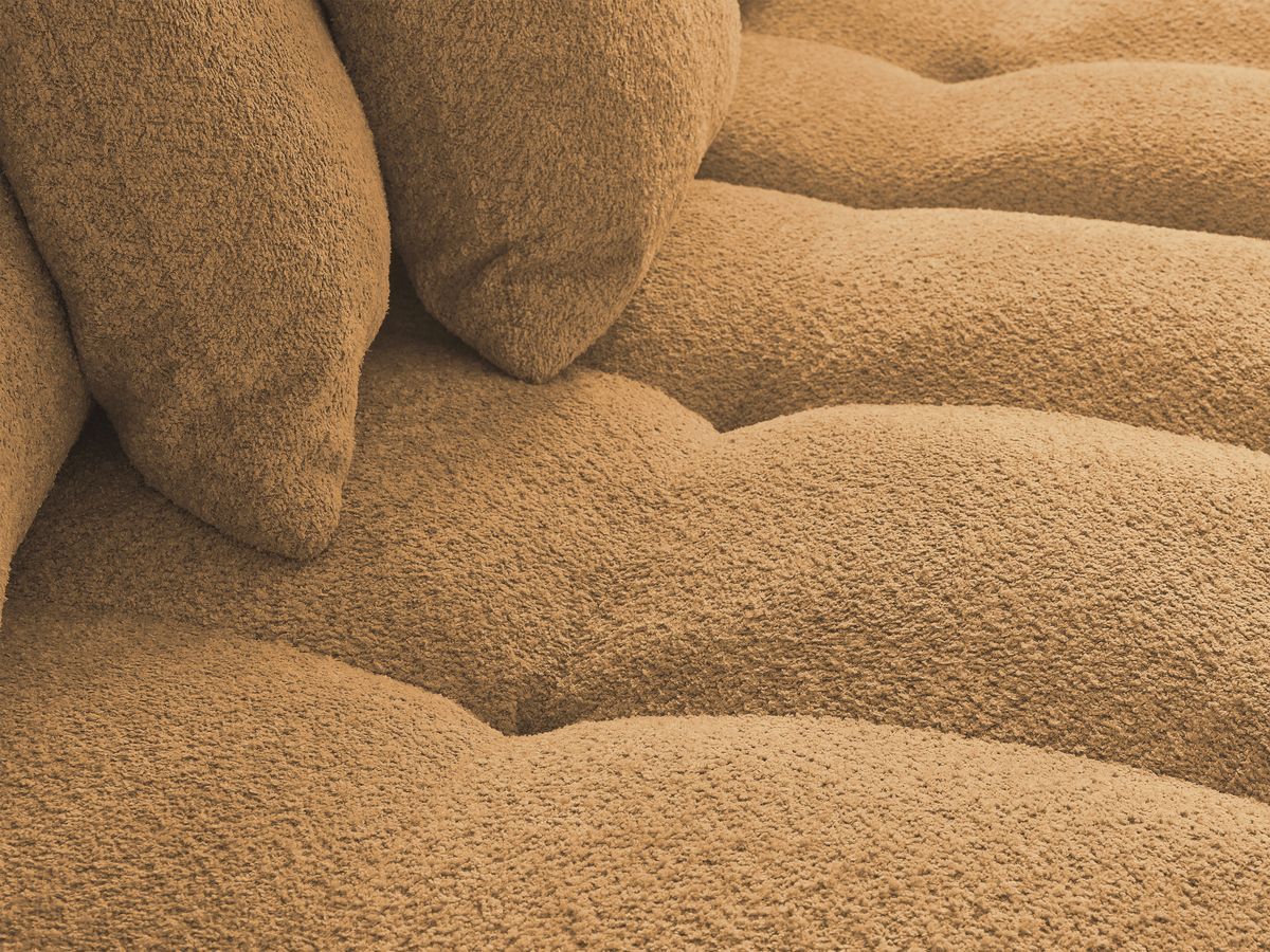 Canapé droit fixe 3 places ANAKIN tissu bouclette