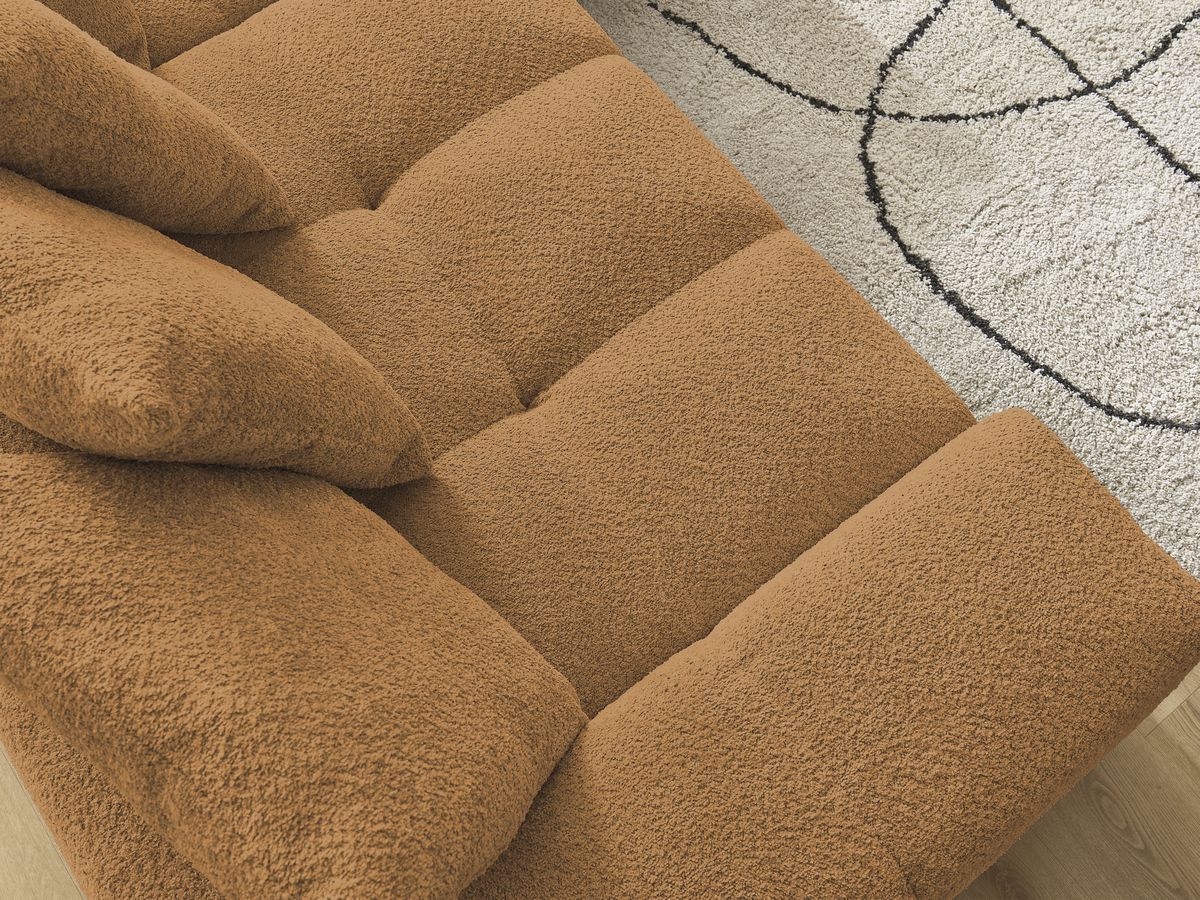 Canapé droit fixe 3 places ANAKIN tissu bouclette