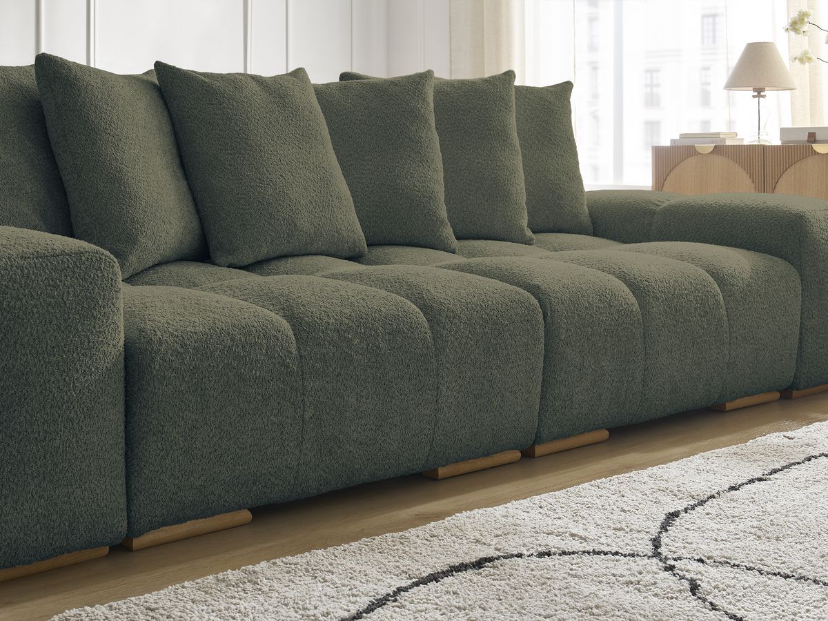 Canapé droit fixe 3 places ANAKIN tissu bouclette