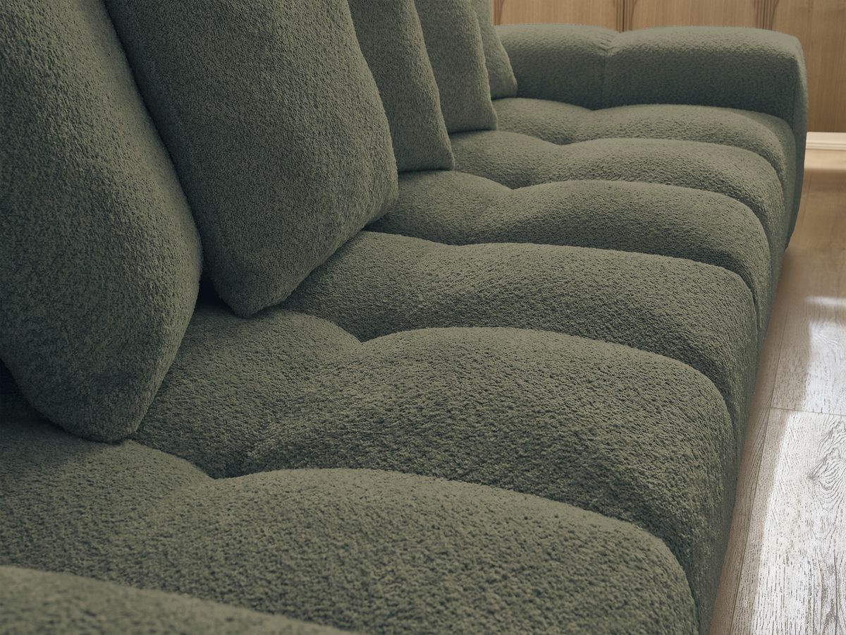 Canapé droit fixe 3 places ANAKIN tissu bouclette