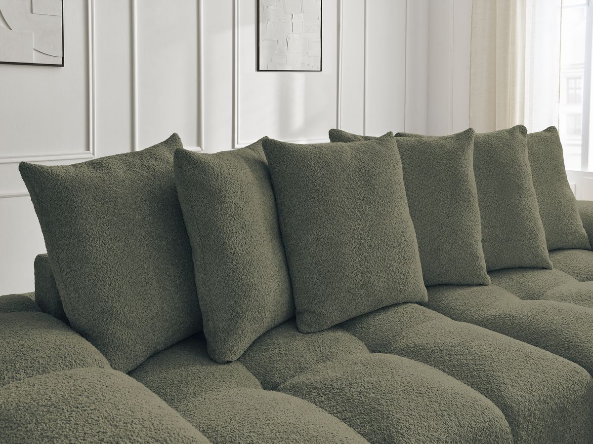 Canapé droit fixe 3 places ANAKIN tissu bouclette