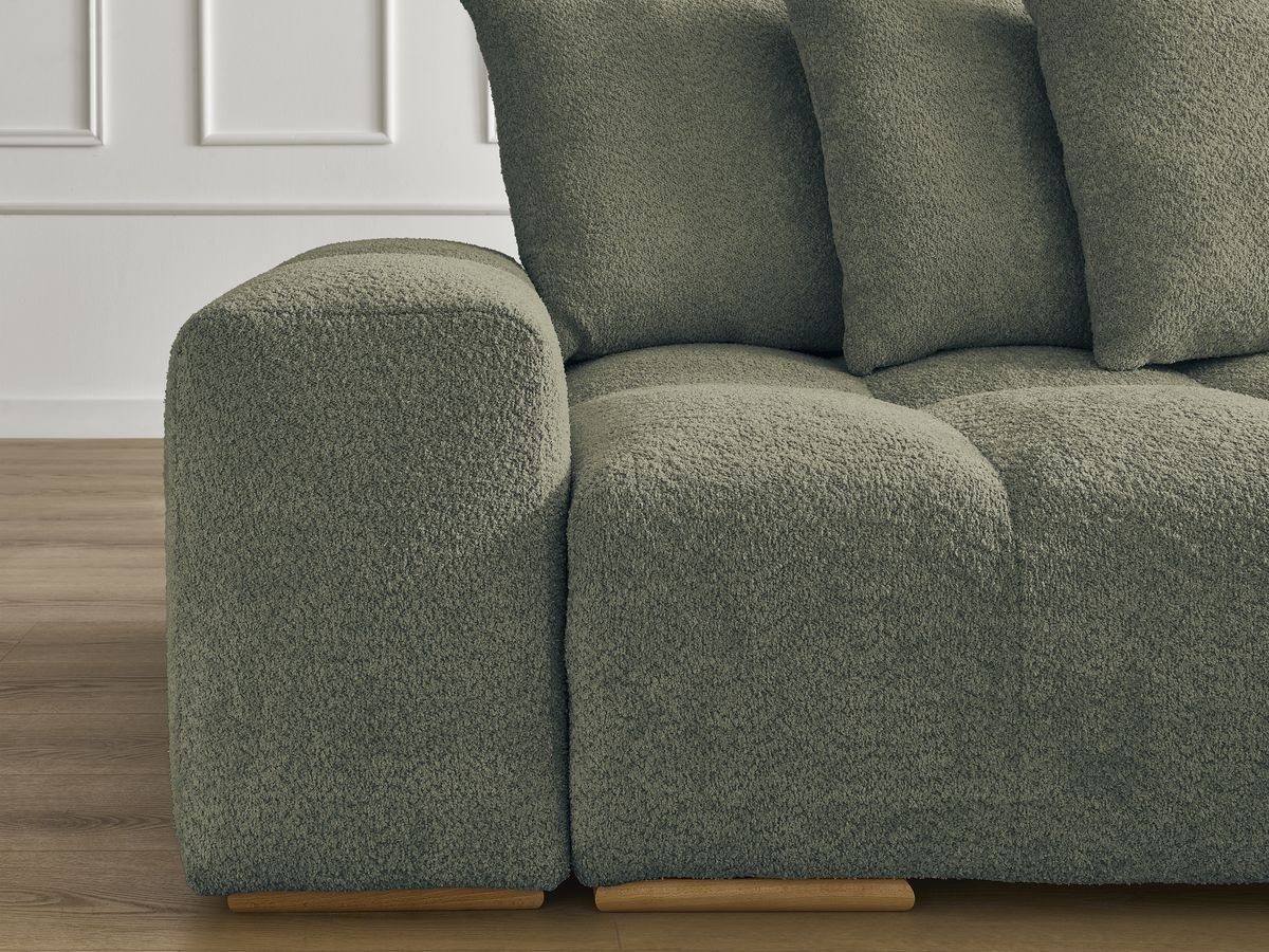 Canapé droit fixe 3 places ANAKIN tissu bouclette