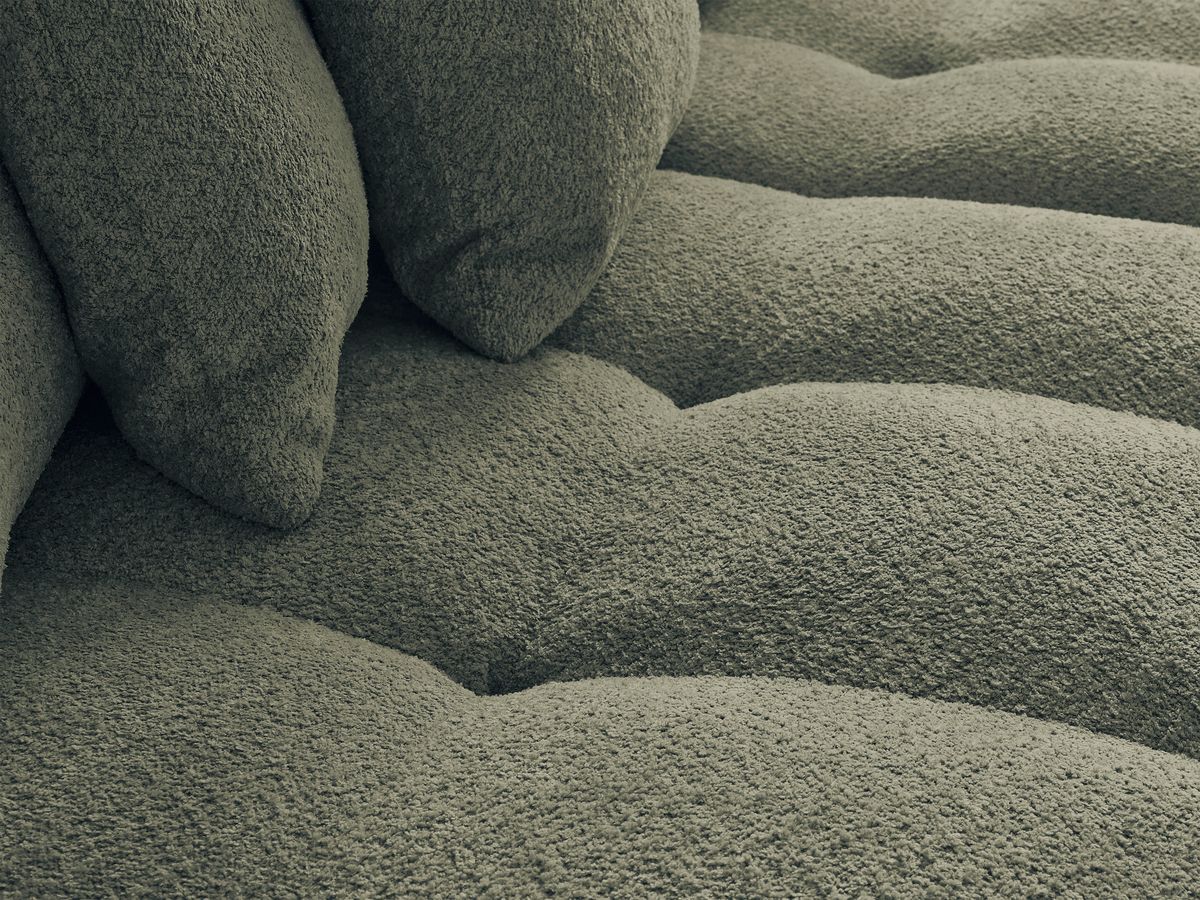 Canapé droit fixe 3 places ANAKIN tissu bouclette