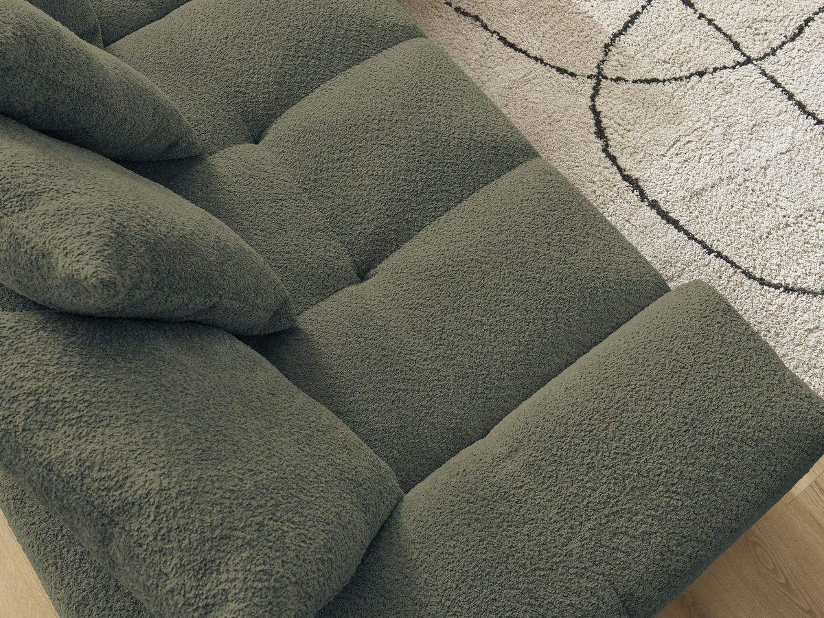 Canapé droit fixe 3 places ANAKIN tissu bouclette