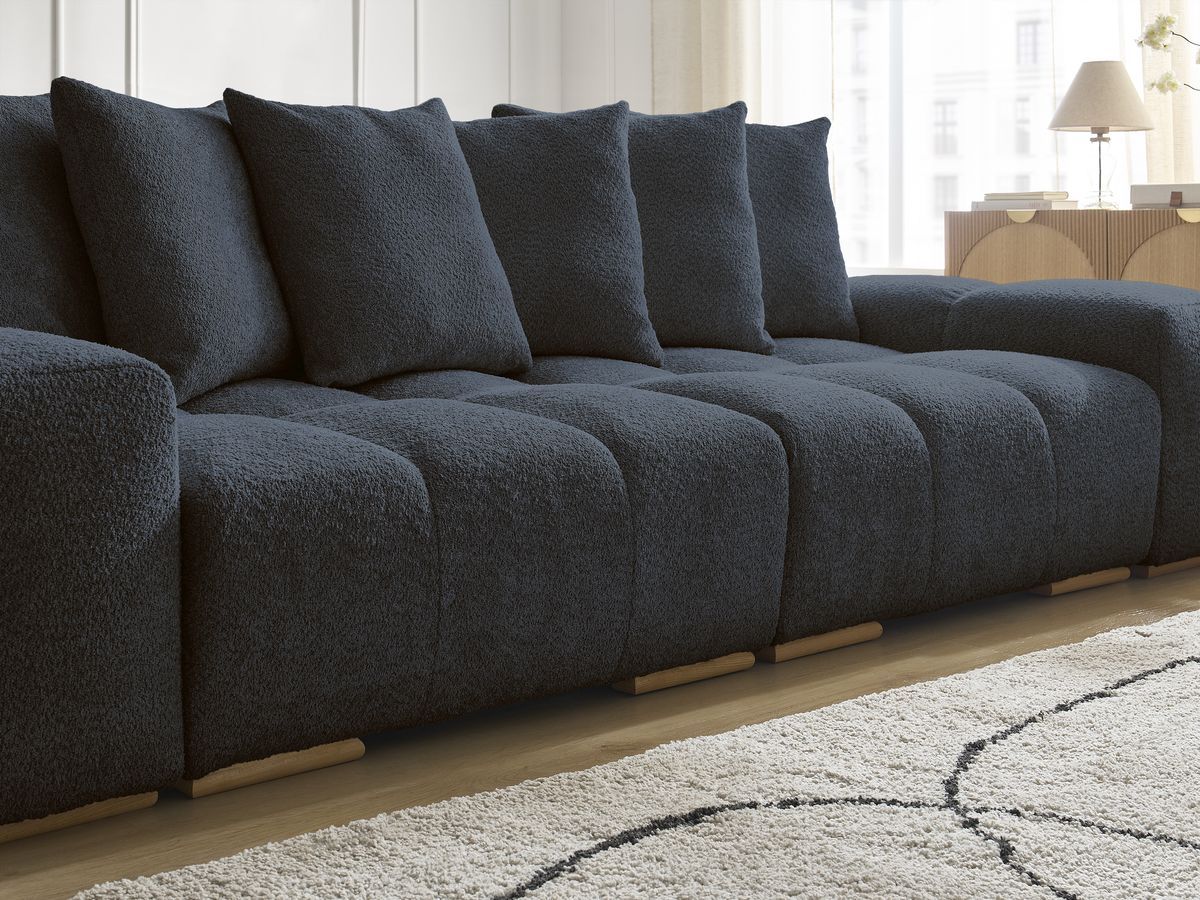 Canapé droit fixe 3 places ANAKIN tissu bouclette