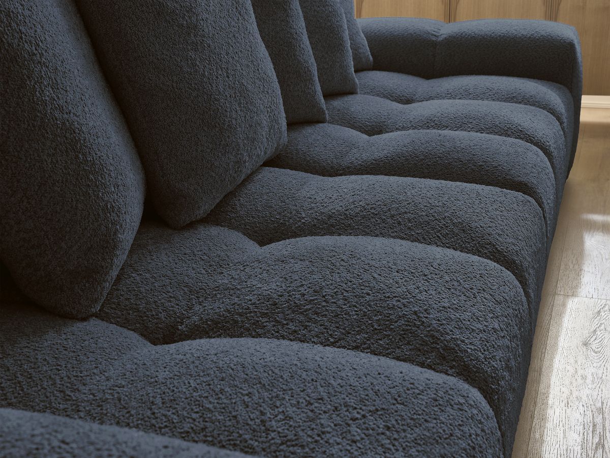 Canapé droit fixe 3 places ANAKIN tissu bouclette