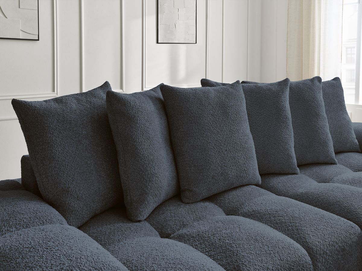 Canapé droit fixe 3 places ANAKIN tissu bouclette