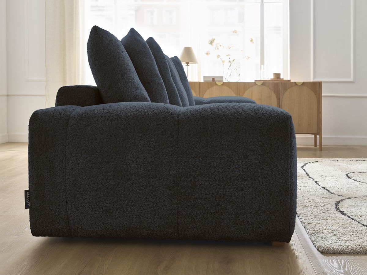 Canapé droit fixe 3 places ANAKIN tissu bouclette