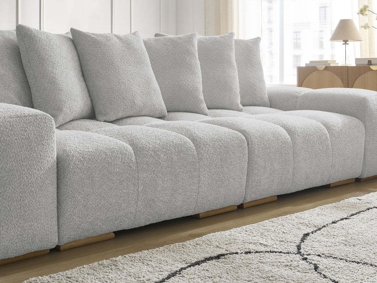 Canapé droit fixe 3 places ANAKIN tissu bouclette