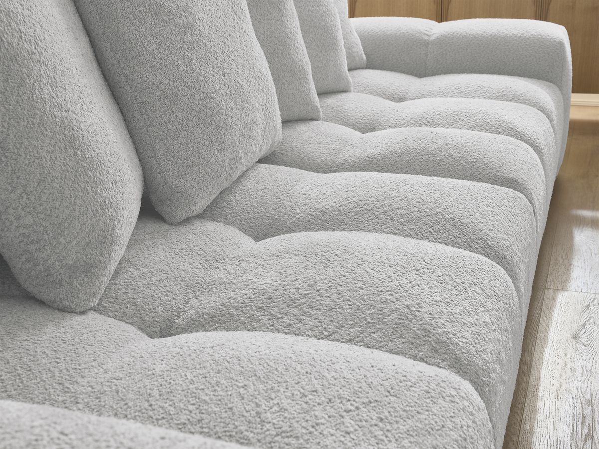 Canapé droit fixe 3 places ANAKIN tissu bouclette