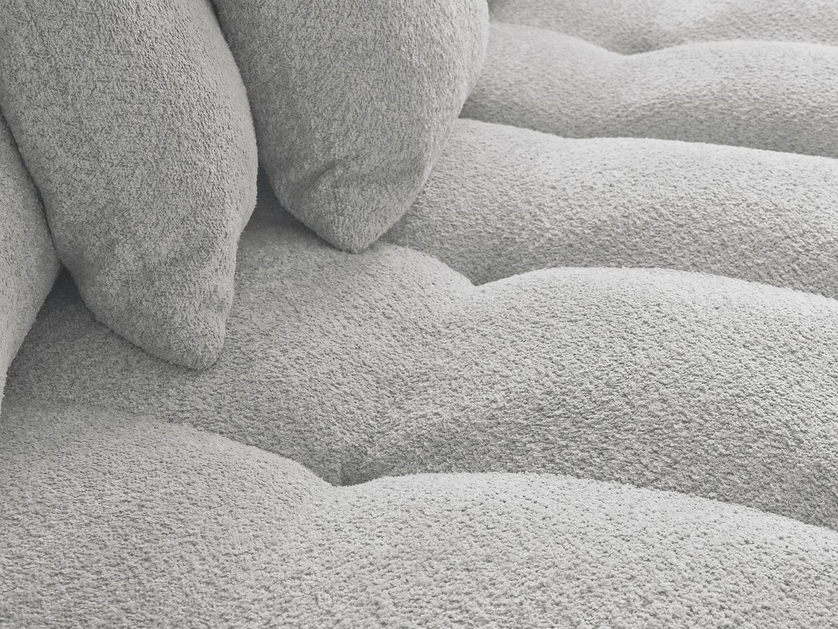 Canapé droit fixe 3 places ANAKIN tissu bouclette