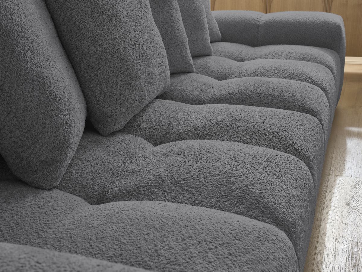 Canapé droit fixe 3 places ANAKIN tissu bouclette