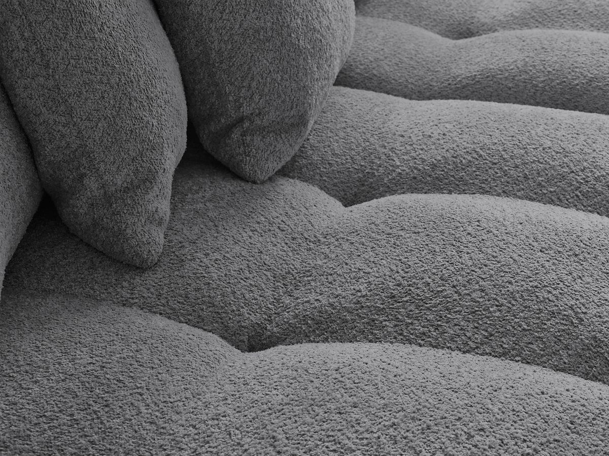 Canapé droit fixe 3 places ANAKIN tissu bouclette