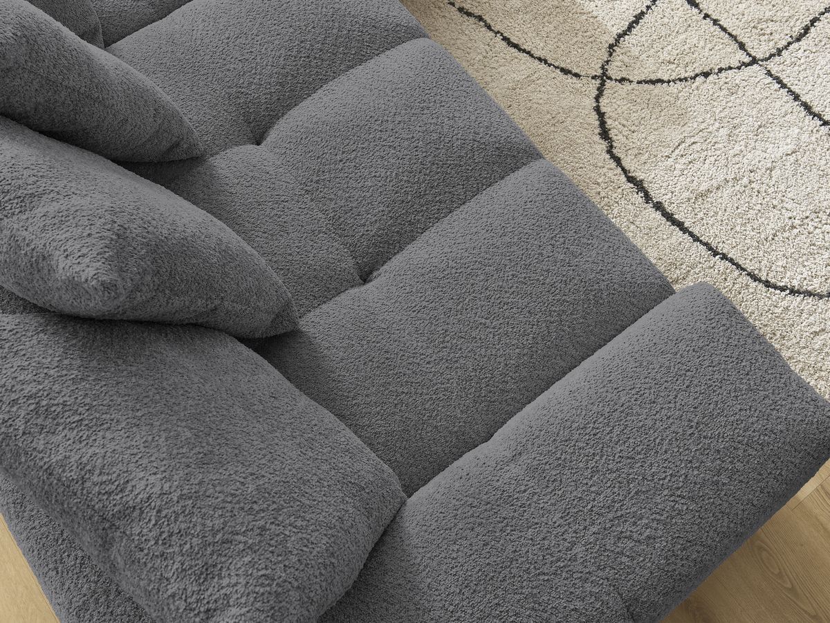 Canapé droit fixe 3 places ANAKIN tissu bouclette