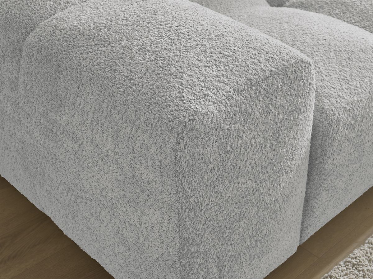 Canapé d'angle fixe EVEREST tissu chiné - Orange - Angle droit - 10 coussins