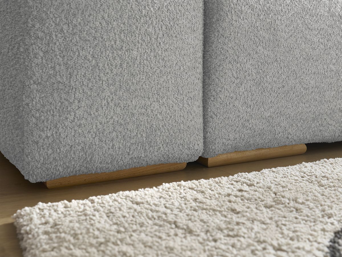Canapé d'angle fixe EVEREST tissu chiné - Orange - Angle droit - 10 coussins