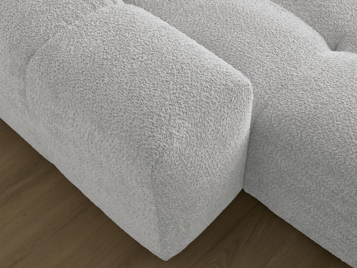 Canapé d'angle fixe EVEREST tissu chiné - Orange - Angle droit - 10 coussins