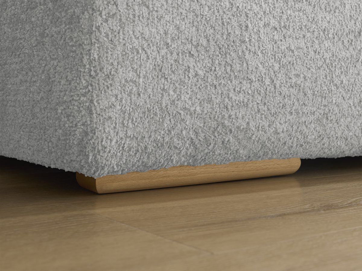 Canapé d'angle fixe EVEREST tissu chiné - Orange - Angle droit - 10 coussins