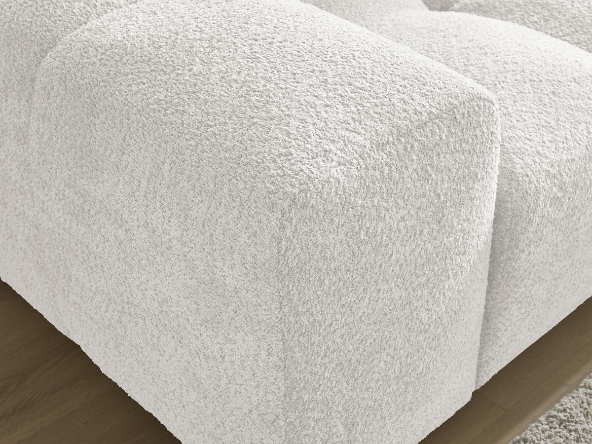 Canapé d'angle fixe EVEREST tissu chiné - Orange - Angle droit - 10 coussins
