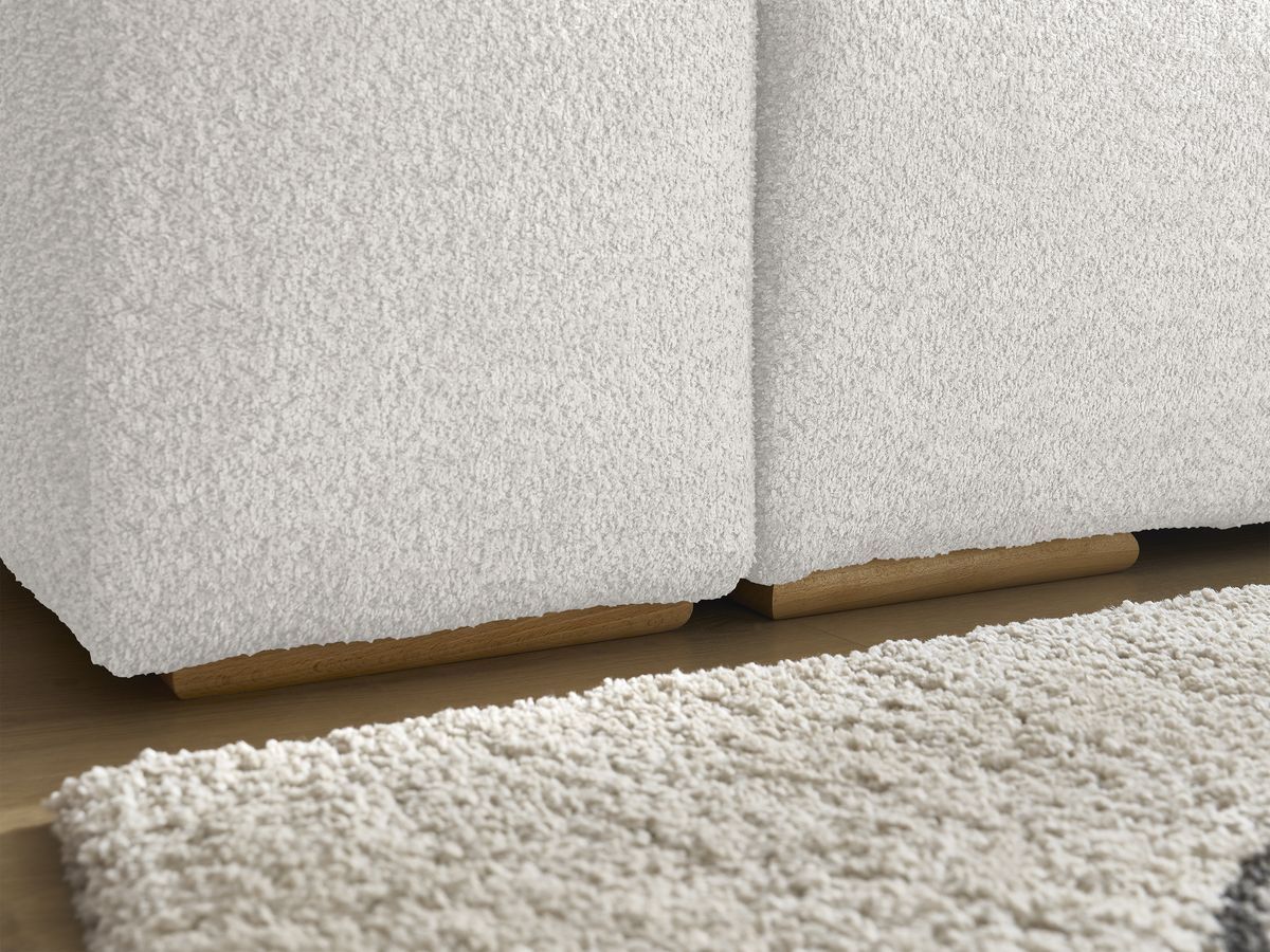 Canapé d'angle fixe EVEREST tissu chiné - Orange - Angle droit - 10 coussins