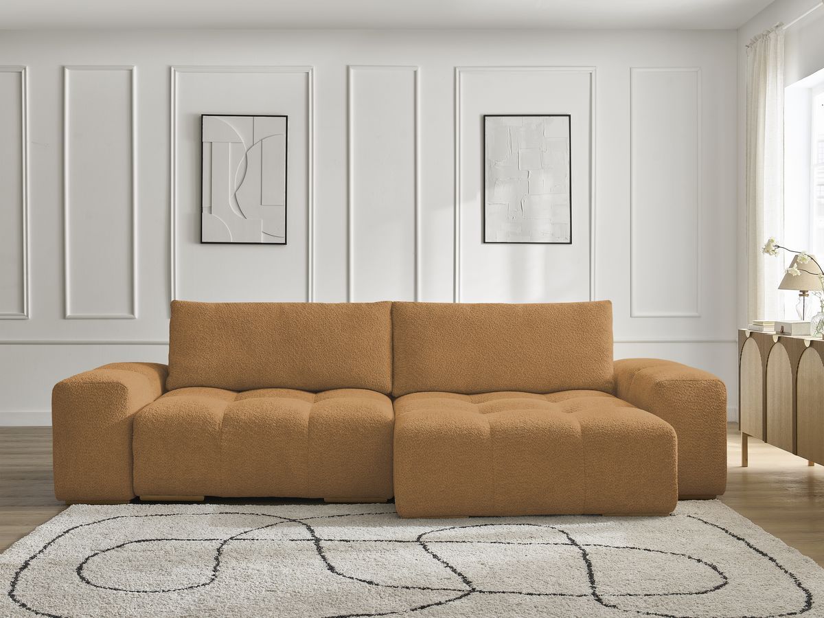 Canapé d'angle réversible ANAKIN bouclette jaune — vue 5