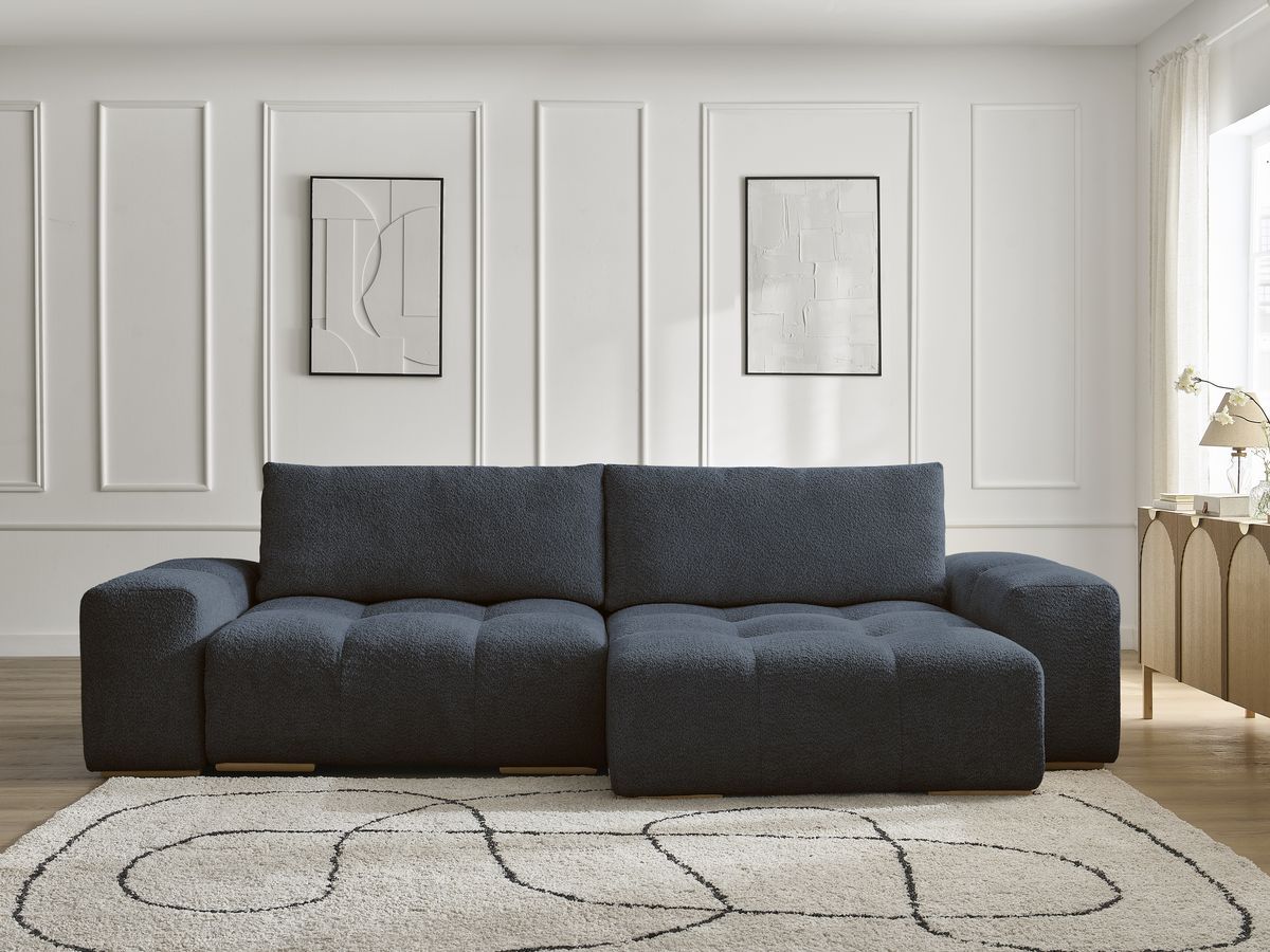 Canapé d'angle réversible ANAKIN bouclette bleu foncé — vue 5