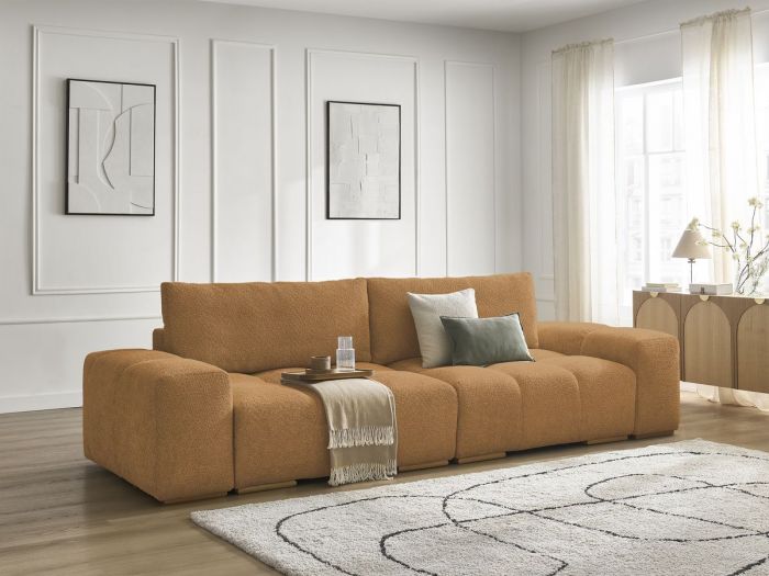 Canapé droit convertible coffre ANAKIN tissu bouclette