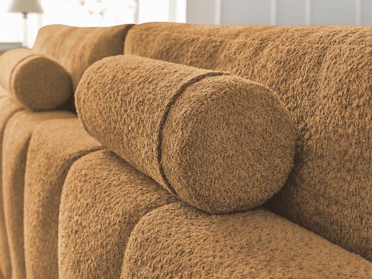 Canapé droit convertible coffre ANAKIN tissu bouclette