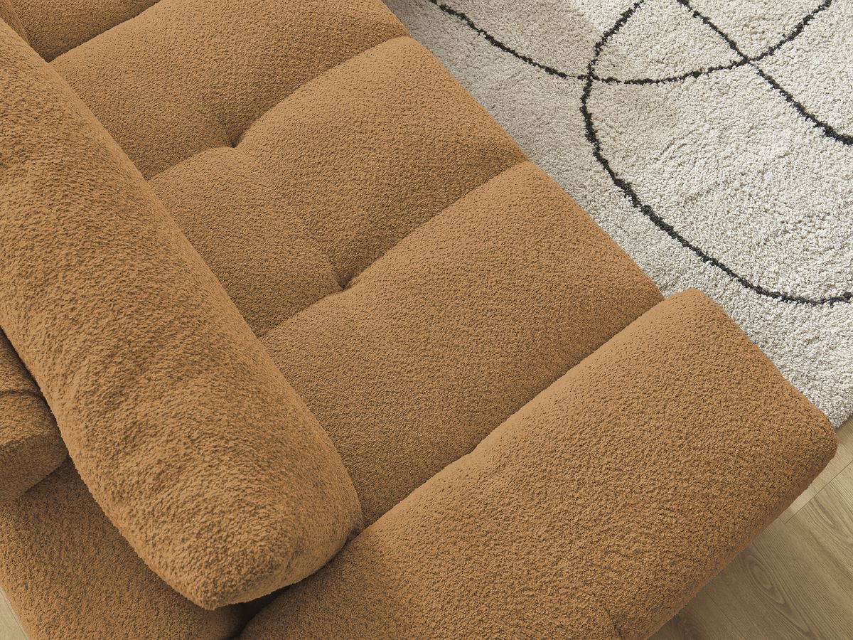 Canapé droit convertible coffre ANAKIN tissu bouclette