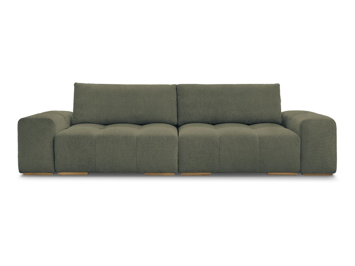 Canapé d'angle fixe EVEREST tissu chiné - Orange - Angle droit - 10 coussins