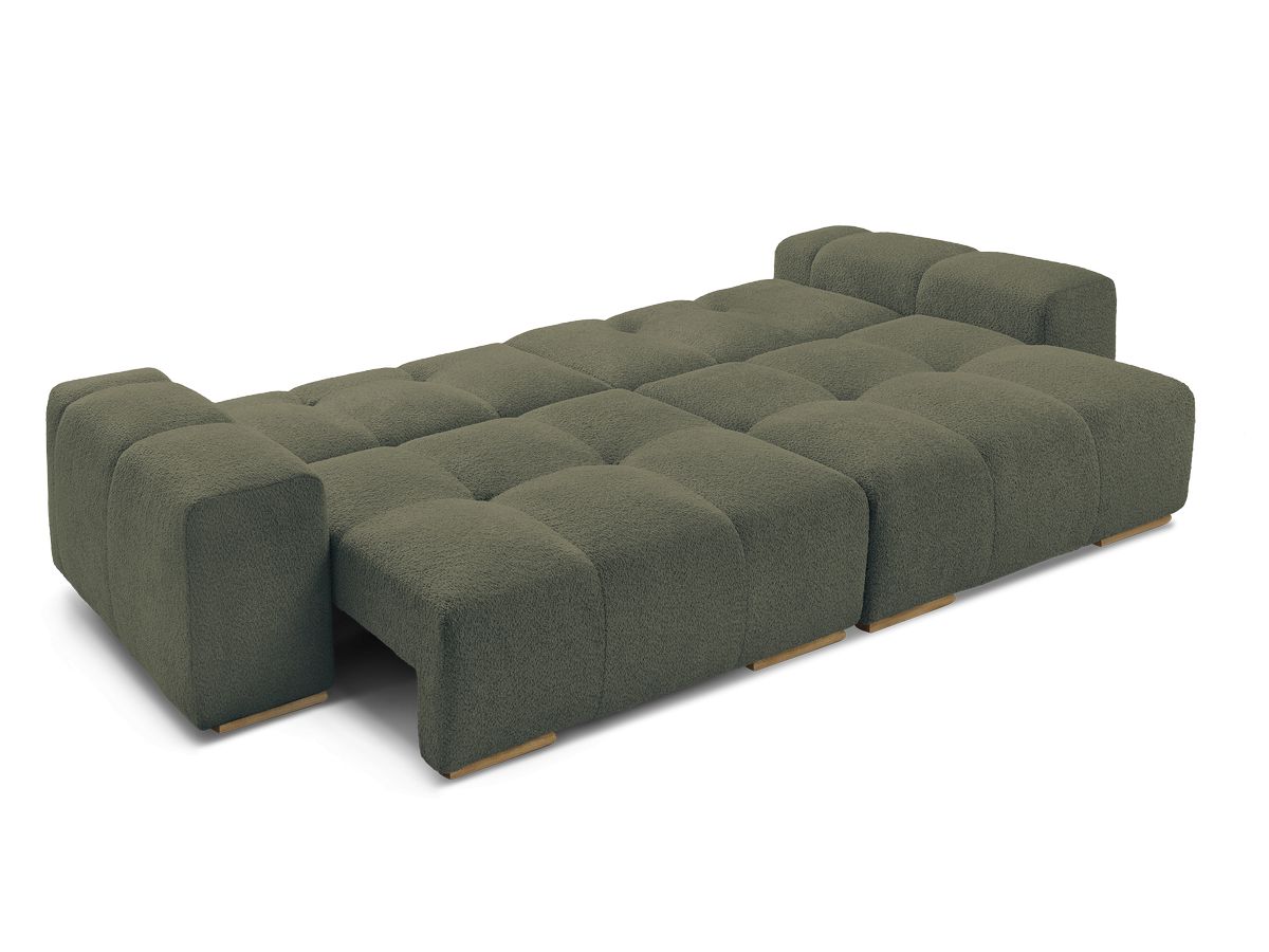 Canapé d'angle fixe EVEREST tissu chiné - Orange - Angle droit - 10 coussins
