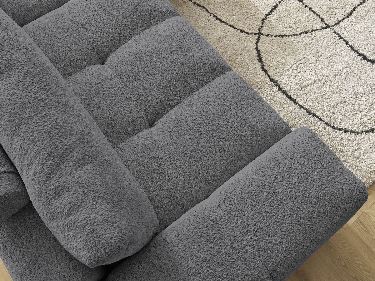 Canapé droit convertible coffre ANAKIN tissu bouclette