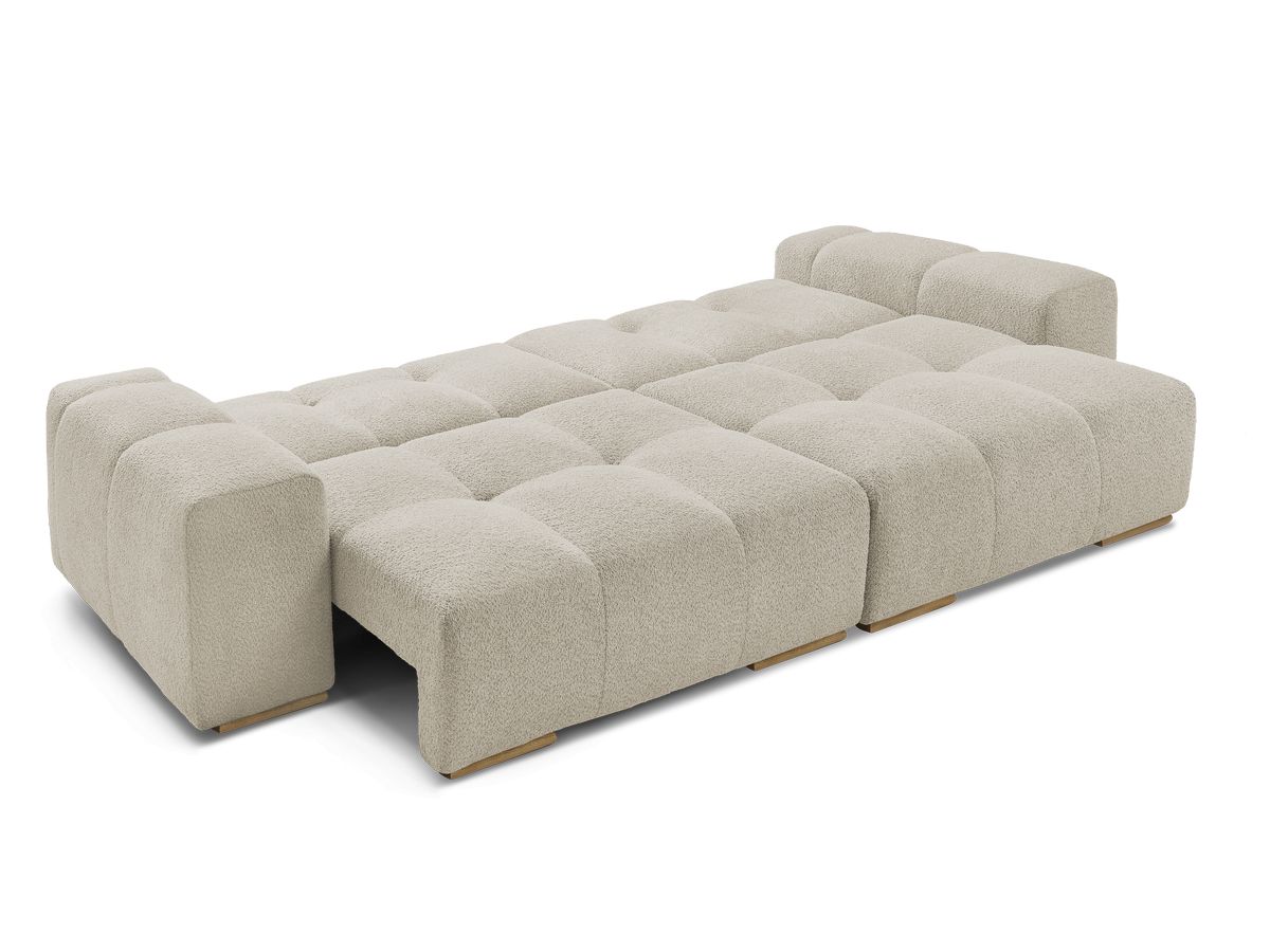 Canapé d'angle fixe EVEREST tissu chiné - Orange - Angle droit - 10 coussins