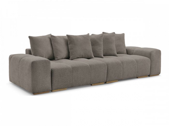 Canapé droit convertible coffre ANAKIN tissu bouclette