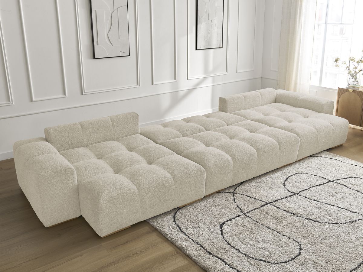 ANAKIN panoramische slaapbank met opbergvak en badstof bekleding