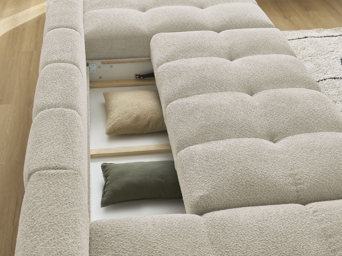 ANAKIN panoramische slaapbank met opbergvak en badstof bekleding