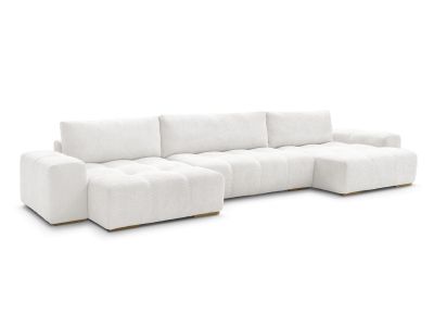 Canapé panoramique convertible coffre ANAKIN tissu bouclette