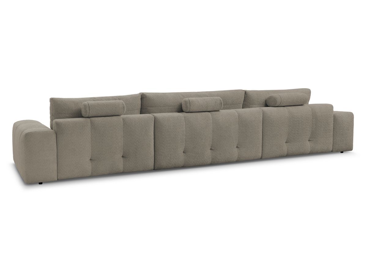 Canapé d'angle fixe EVEREST tissu chiné - Orange - Angle droit - 10 coussins