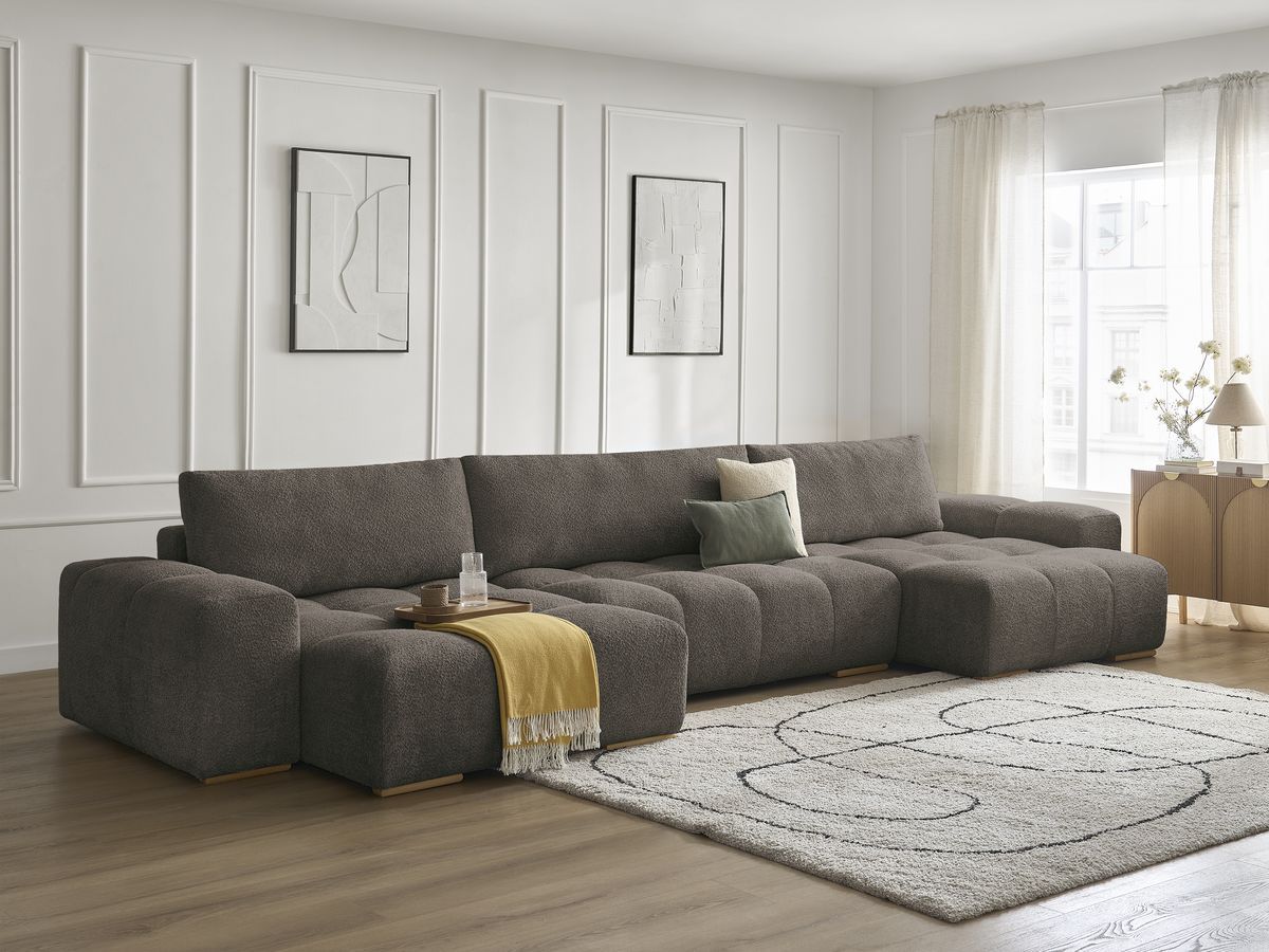 ANAKIN panoramische slaapbank met opbergvak en badstof bekleding