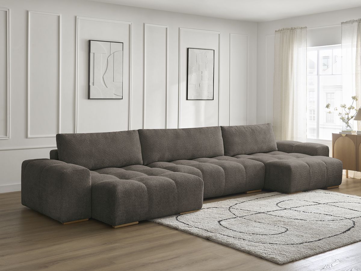 ANAKIN panoramische slaapbank met opbergvak en badstof bekleding
