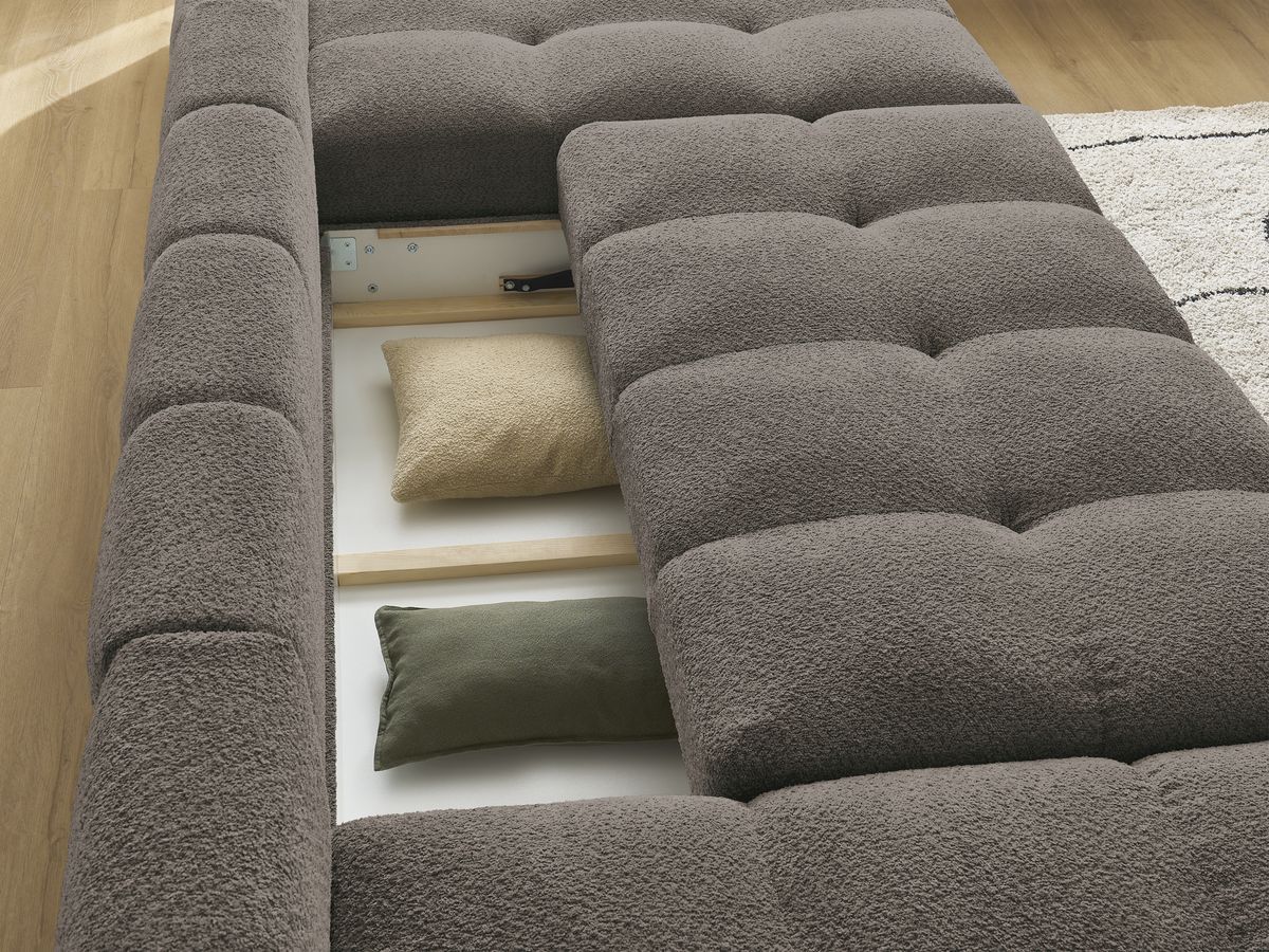 ANAKIN panoramische slaapbank met opbergvak en badstof bekleding