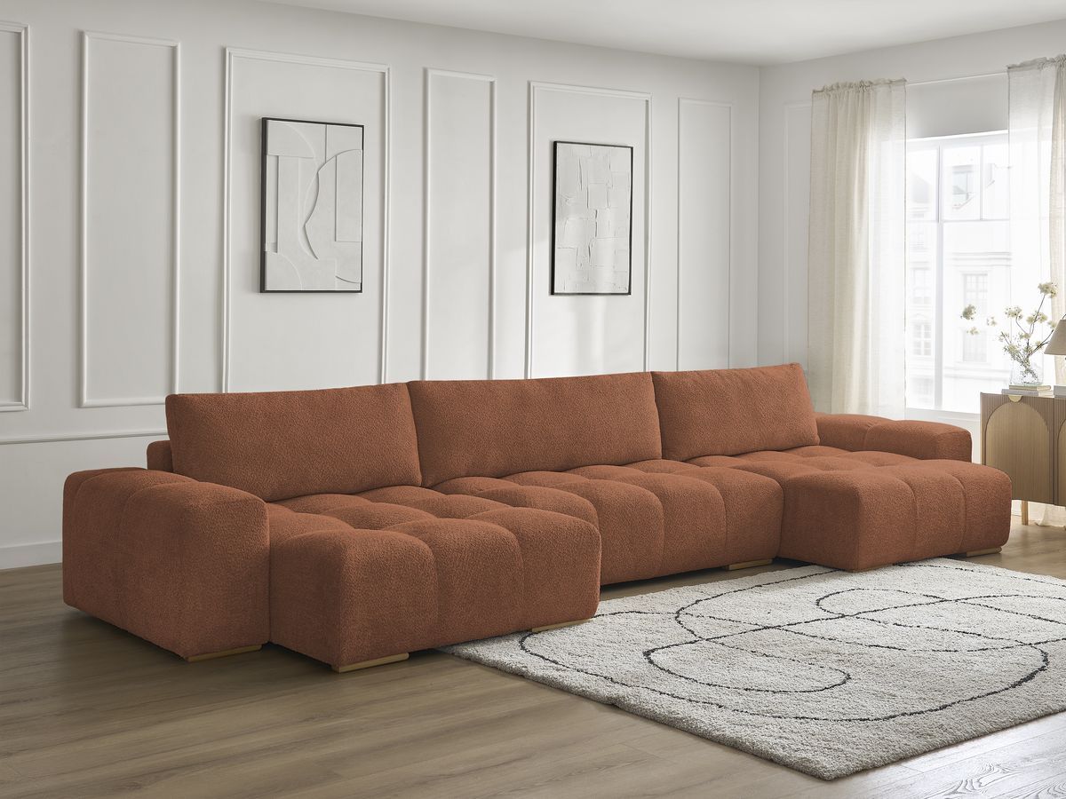 ANAKIN panoramische slaapbank met opbergvak en badstof bekleding