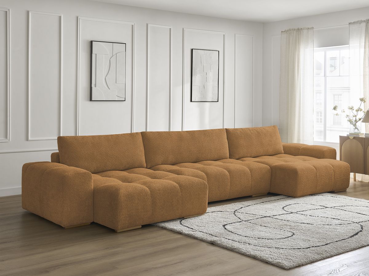 ANAKIN panoramische slaapbank met opbergvak en badstof bekleding