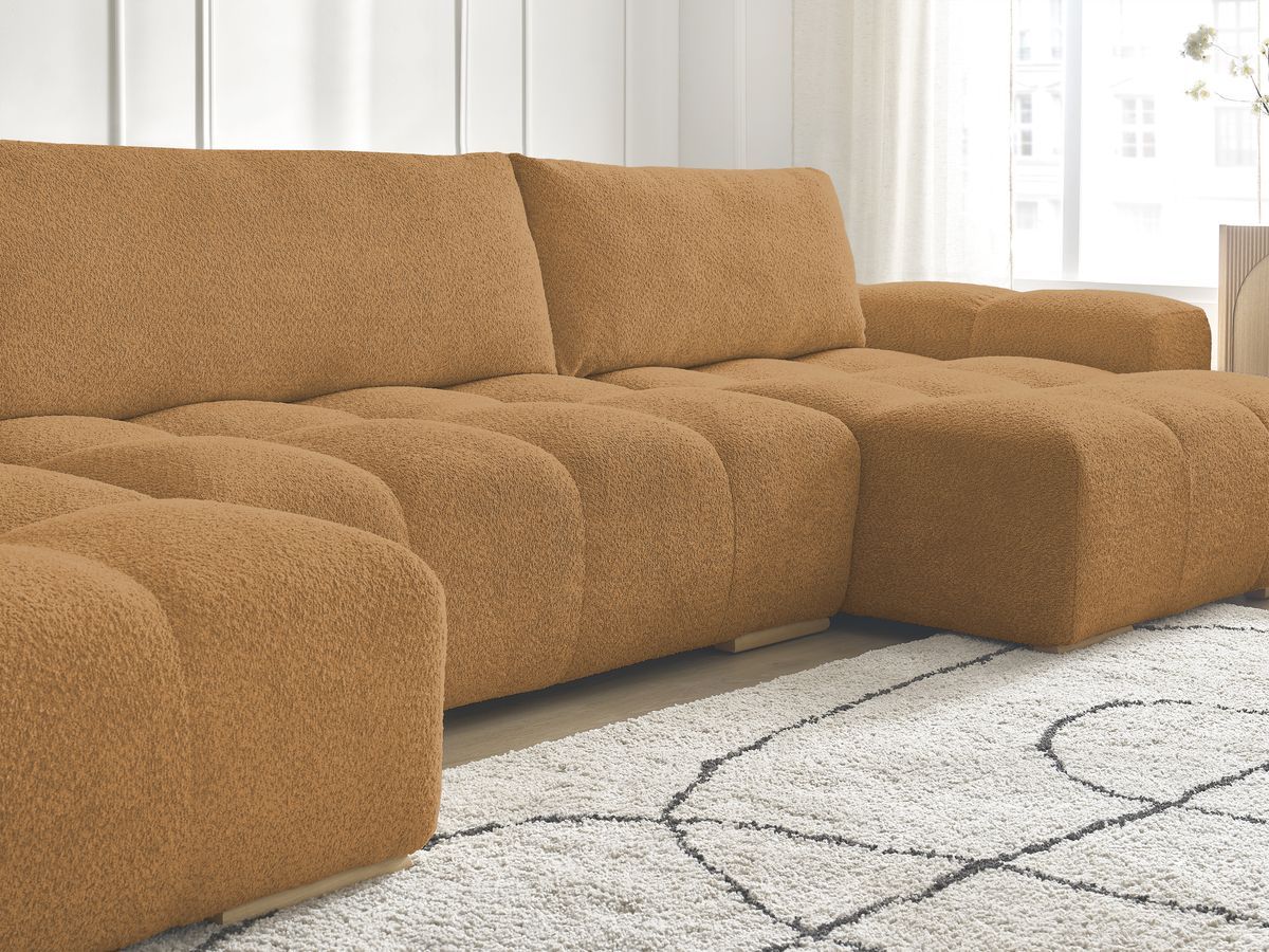 ANAKIN panoramische slaapbank met opbergvak en badstof bekleding