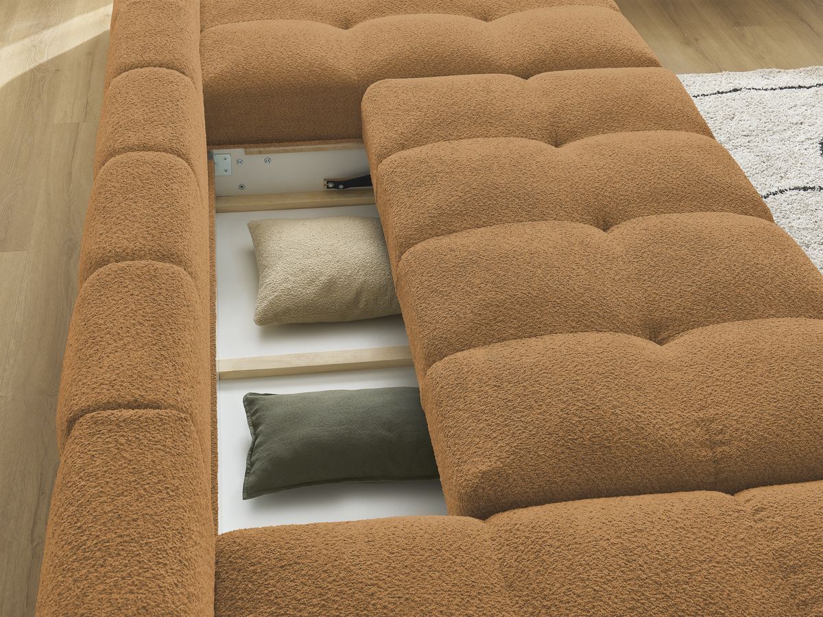 ANAKIN panoramische slaapbank met opbergvak en badstof bekleding