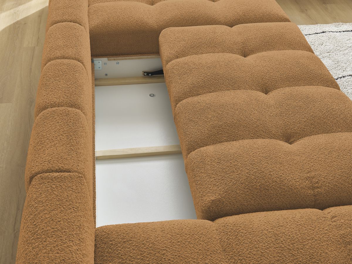 ANAKIN panoramische slaapbank met opbergvak en badstof bekleding