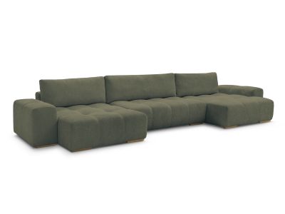 Canapé panoramique convertible coffre ANAKIN tissu bouclette