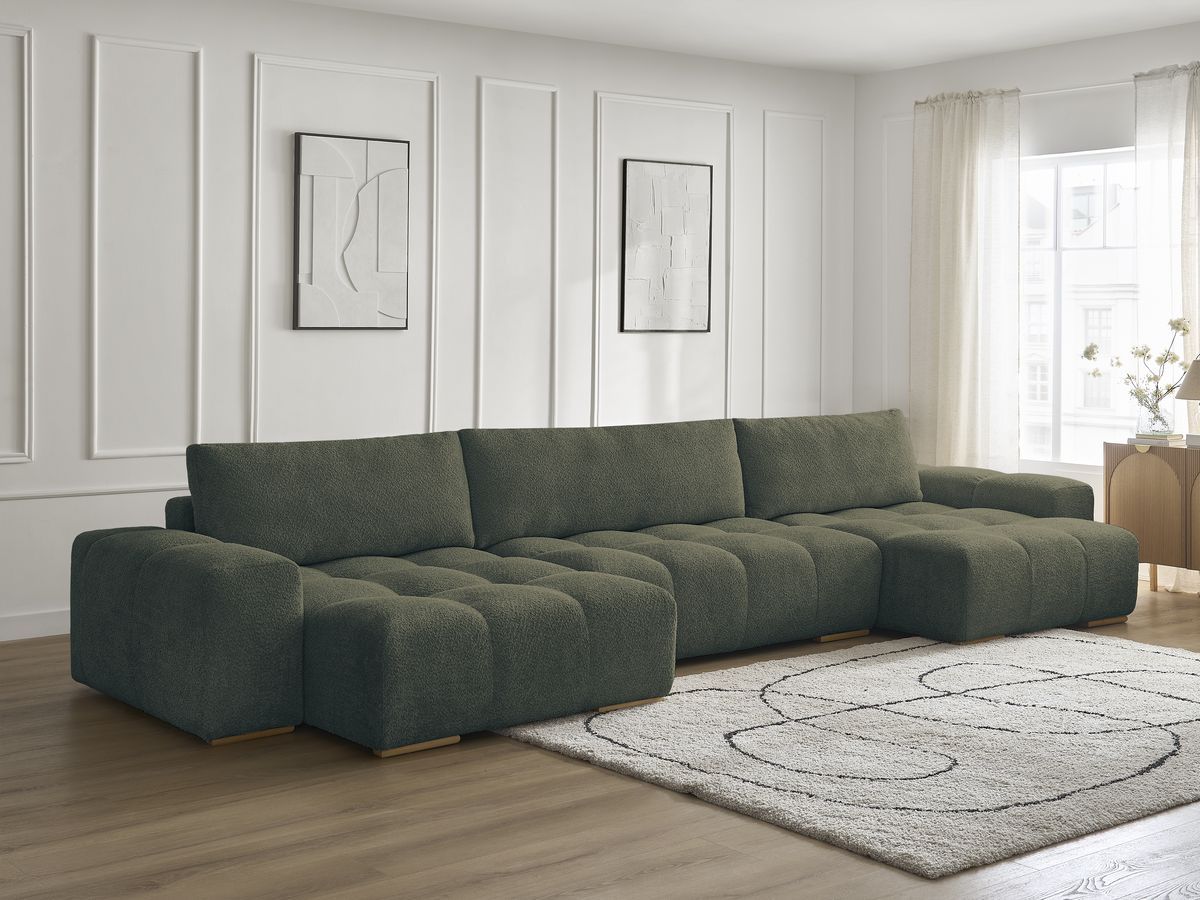 ANAKIN panoramische slaapbank met opbergvak en badstof bekleding